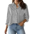 thumbnail image 1 of Charmo Striped Button Down Blouses Shirts for Womens Dress Shirts Long Sleeve Collared Blouses Work Business Casual Tops, 1 of 6