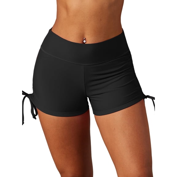 Charmo Women's Swim Shorts High Waisted Bathing Suit Bottoms Swimsuit Boy Shorts Swimwear Bikini Board Shorts