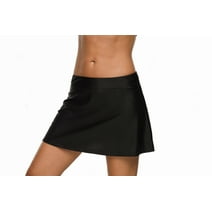 Charmo Women's Swim Skirt High Waist Swim Skirt with Briefs Bikini Tankini Bottom Solid Swimdress Skirt