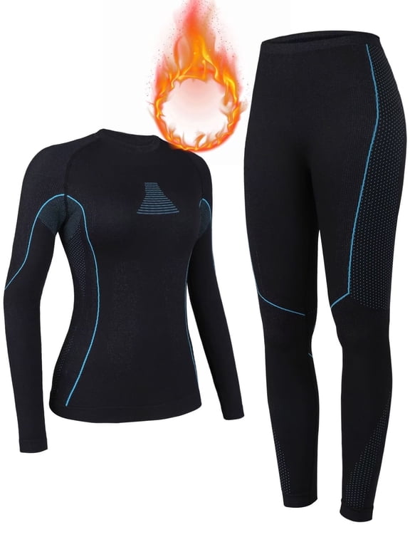Women's Thermal Underwear Sets Super Soft Long John Set Bottom Ski Winter Warm Top & Bottom for Cold Weather