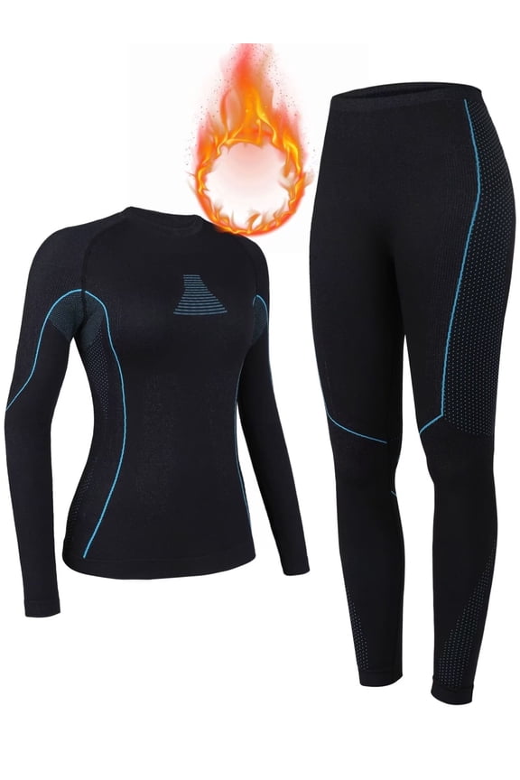 Women's Thermal Underwear Sets Super Soft Long John Set Bottom Ski Winter Warm Top & Bottom for Cold Weather