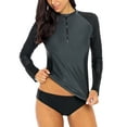 thumbnail image 1 of Charmo Women's UPF 50+ Long Sleeve Rash Guard Swimwear Athletic Top Rashguard, 1 of 6