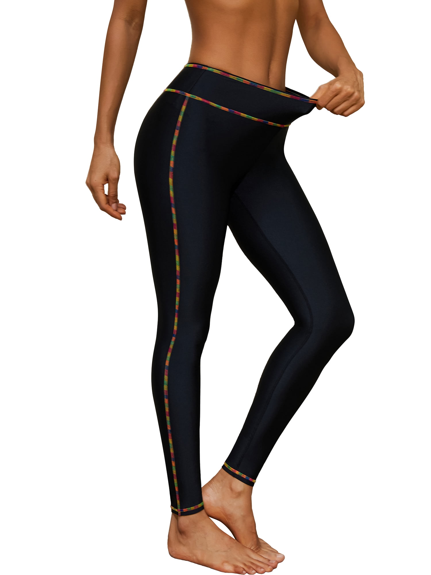 Charmo WomenS Long Swimming Pants Wide Waistband Leggings Sport Surf Pants UPF 50+