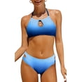 thumbnail image 1 of Charmo Womens Bikini Set Gradient Color Halter Swimsuit Swimwear Beachwear, 1 of 6
