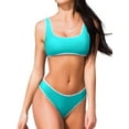 thumbnail image 1 of Charmo Womens Bikinis Bathing Suit Sporty Crop Top Two Piece Swimsuit, 1 of 7