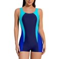thumbnail image 1 of Charmo Womens Boyleg One Piece Swimsuit Athletic Swimwear Lap Bathing Suit, 1 of 6