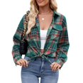 thumbnail image 1 of Charmo Womens Button Down Flannel Shirts Long Sleeve Plaid Shackets Business Casual Blouse Top, 1 of 7
