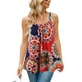 thumbnail image 1 of Charmo Womens Flowy Pleated Camisole Built in Bra Adjustable Straps Loose Tank Tops S-3XL, 1 of 7
