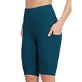 thumbnail image 1 of Charmo Womens High Waisted Biker Yoga Shorts Knee Length Athletic Shorts with Pockets, 1 of 5