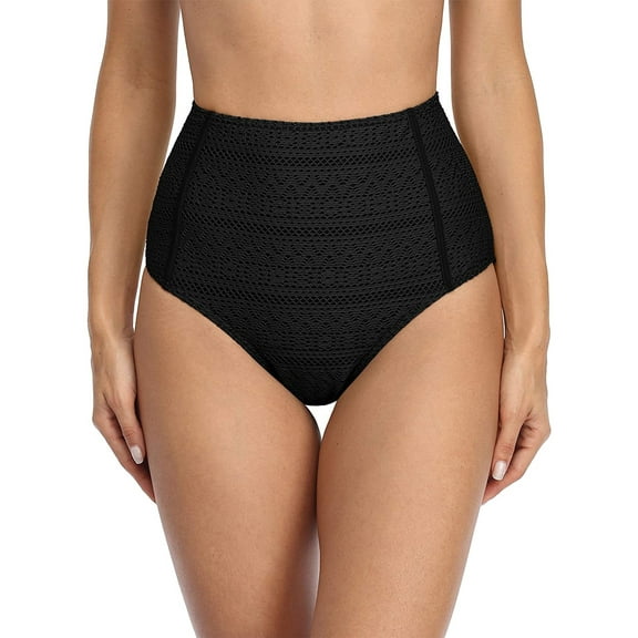 Charmo Womens High Waisted Bikini Bottom Ruched Side Swimsuits Bottoms Solid Tankini Briefs