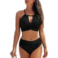 thumbnail image 1 of Charmo Womens Keyhole Bikinis Two Piece Swimsuits Ruched Tummy Control Bathing Suits, 1 of 6