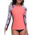 thumbnail image 1 of Charmo Women Long Sleeve Swimsuit Tops Sun Protection Rash Guard UPF 50+ Swim Shirts(No Thumb Holes), 1 of 9
