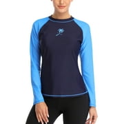 Charmo Womens Long Sleeve Rashguard UPF 50+ Swimwear Rash Guard Swim Shirt