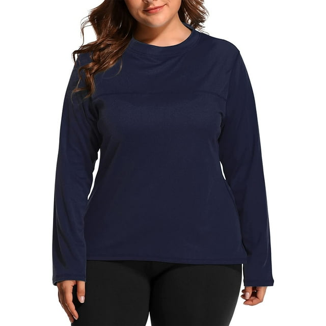 Charmo Women's Plus Size UV Protection Rash Guard Swimwear, Long Sleeve Swimsuit Swim Shirt