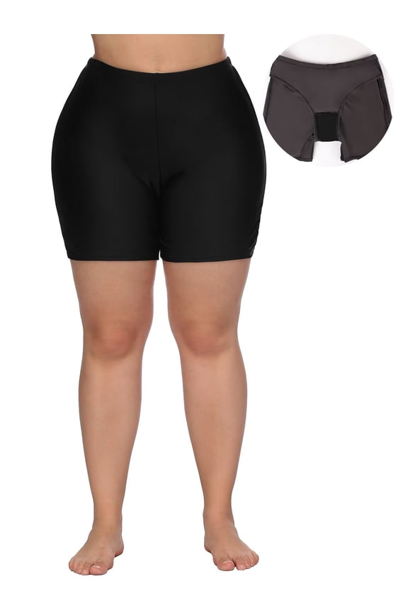Plus Size Swim Shorts for Womens High Waisted Swimsuit Bottoms Boyleg Tankini Bikini Bathing Suit Bottoms