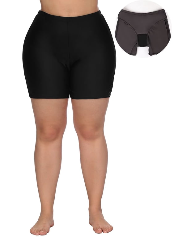 Plus Size Swim Shorts for Womens High Waisted Swimsuit Bottoms Boyleg Tankini Bikini Bathing Suit Bottoms