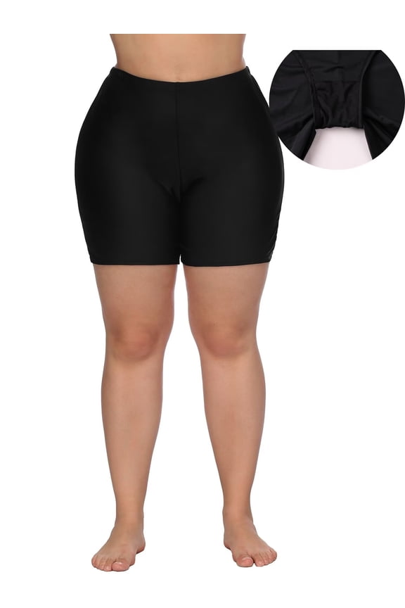 Plus Size Swim Shorts for Womens High Waisted Swimsuit Bottoms Boyleg Tankini Bikini Bathing Suit Bottoms