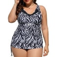 thumbnail image 1 of Charmo Womens Plus Size Tankini Tops Side Tie Swim Tops Buit-in Bra, 1 of 1