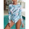 thumbnail image 1 of Charmo Womens Rash Guard One Piece Bathing Suits Open Back Long Sleeves Monikini Swimsuit, 1 of 6