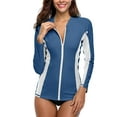 thumbnail image 1 of Charmo Womens Rash Guard Shirt Long Sleeve Raglan Sun Protection Swim Shirt Bathing Suit UPF 50, 1 of 7
