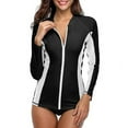 thumbnail image 1 of Charmo Womens Rash Guard Shirt Long Sleeve Raglan Sun Protection Swim Shirt Bathing Suit UPF 50, 1 of 2