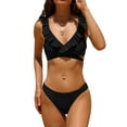 thumbnail image 1 of Charmo Womens Ruffle Bikini Sets Tie Back Two Piece Bathing Suit Push Up Swimsuit, 1 of 5