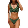 thumbnail image 1 of Charmo Womens Ruffle Bikini Sets Tie Back Two Piece Bathing Suit Push Up Swimsuit, 1 of 5