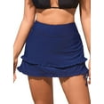 thumbnail image 1 of Charmo Womens Ruffled Hem Swim Skirts High Waisted Tankini Bottoms Drawstring Bikini Bottoms, 1 of 7