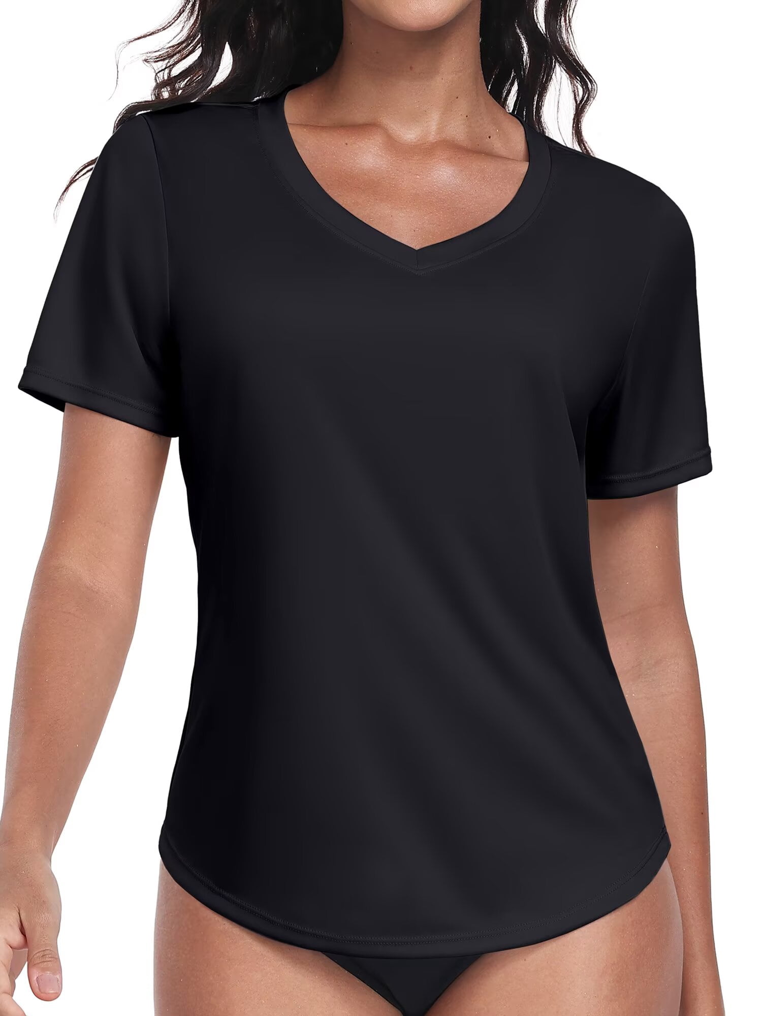 Charmo Womens Shorts Sleeve Swim Shirts UPF 50+ Rash Guard - Walmart.com