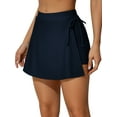 thumbnail image 1 of Charmo Womens Swim Skirt Built in Shorts Drawstring Swimsuit Bottom with Side Pocket, 1 of 8
