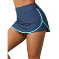 thumbnail image 1 of Charmo Womens Swim Skirt with Built-in Shorts V Slit Sporty Swimsuit Bottom, 1 of 7