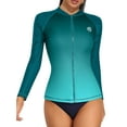 thumbnail image 1 of Charmo Womens UPF 50+ Full Zip Front Swimsuit Tops Long Sleeve Rash Guard, 1 of 6
