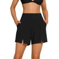 thumbnail image 1 of Charmo Womens V Slit Swim Shorts with Pockets High Waisted Bermuda Shorts, 1 of 8