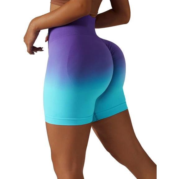 Charmo Womens Wide Waisted Yoga Shorts Butt Lifting Tummy Control Workout Shorts