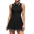 thumbnail image 1 of Charmo Zipper Tennis Dress for Womens Polo Workout Golf Dress Pleated Dress with Shorts and Pockets, 1 of 9