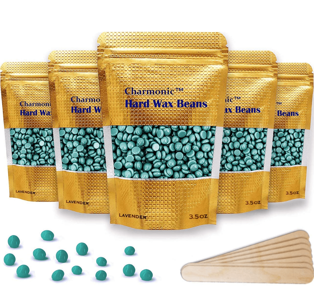 Hard Wax Beans For all Waxing Types Depilatory Hair Removal Kit 1 LB +  sticks