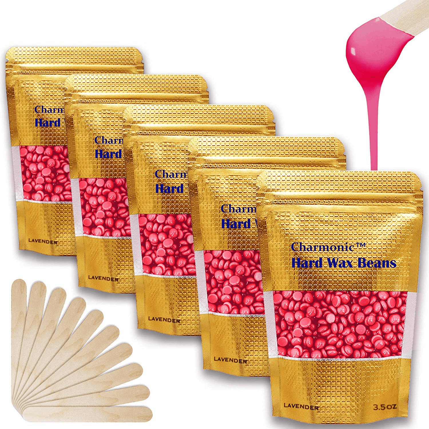 MICHPONG Hard Wax Beads for Hair Removal, Natural Beeswax Wax Beans for  Sensitive Skin, 100g Rose 