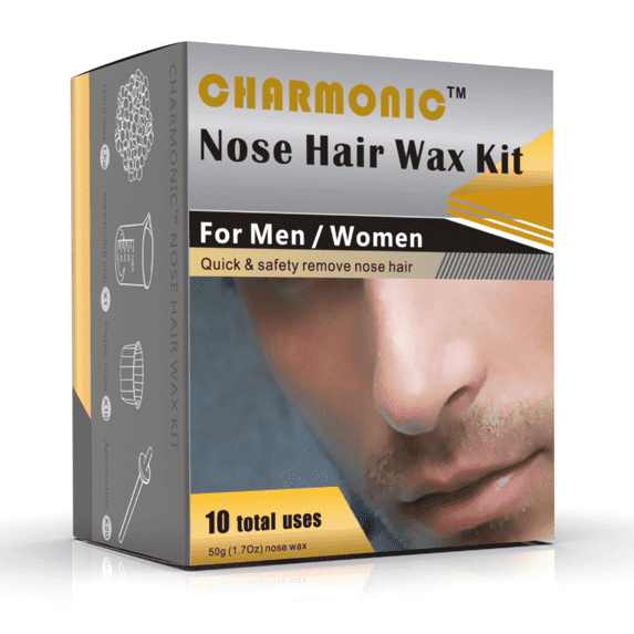 Charmonic 1.76oz/50g Nose Wax Kit for Men and Women, Quick & Painless Nose Hair Remover Wax with 20 Wax Applicator (10 Times Usage Count)