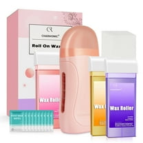 Charmonic Roll On Wax Kit, Portable & Easy-to-Use Wax Roller for All Skin Types, with 3 Wax Cartridges (300g), 100 Strips & After Care Oil (F1_Pink)