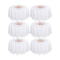 thumbnail image 1 of Charmoon 6-Pack White Round Tablecloths 60 Inch, Polyester Fabric for 20" - 42" Circular Tables, Wrinkle Resistant & Washable for Dining & Weddings, 1 of 10