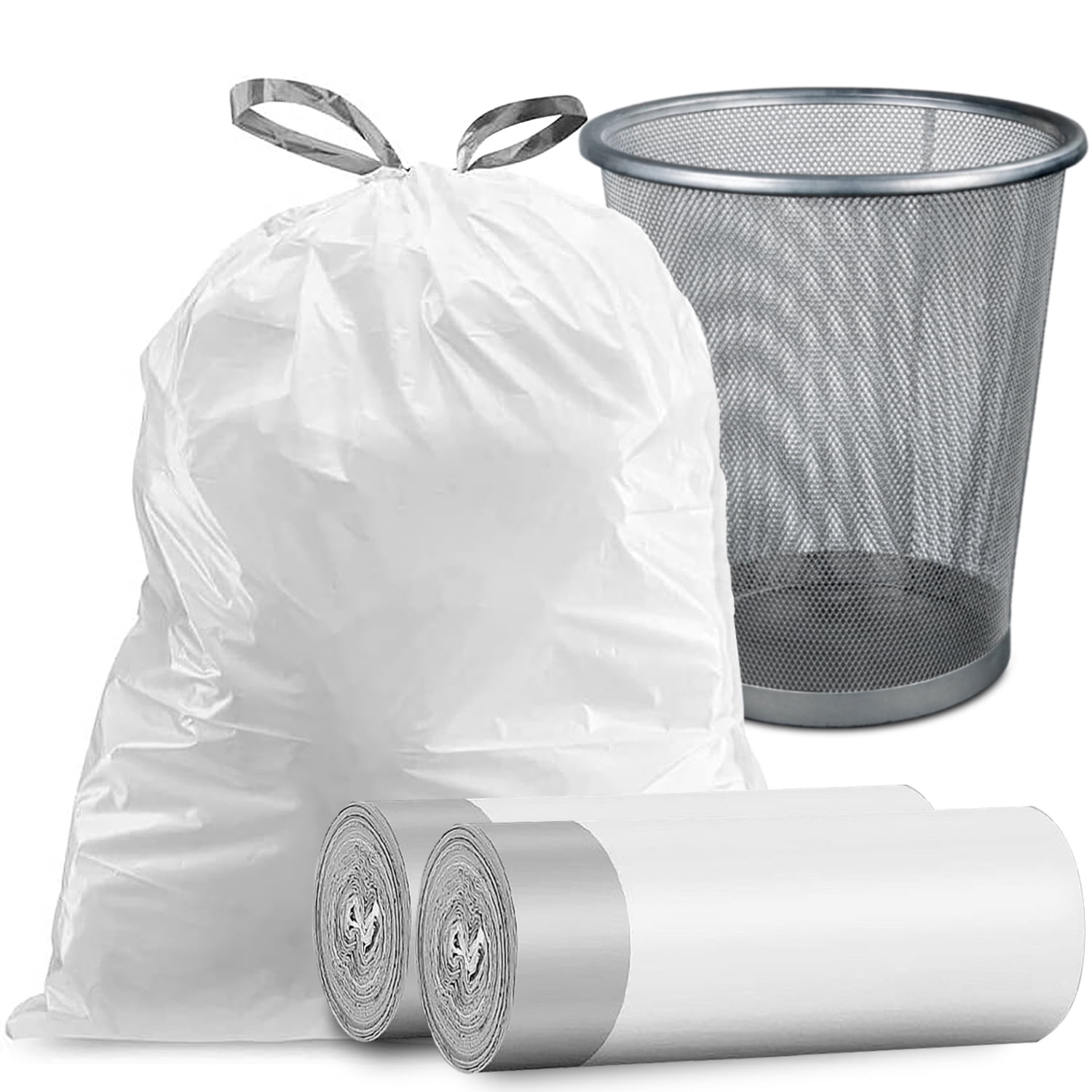 Charmount 8 Gallon Trash Bags, Medium Garbage Can Liners, 34 Count, Size: 8 Gallon Trash Bags 34pcs, White