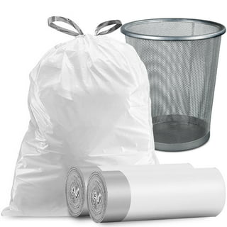 Plasticplace Drawstring Trash Bags, 3-6 Gallon, 200 Count, White