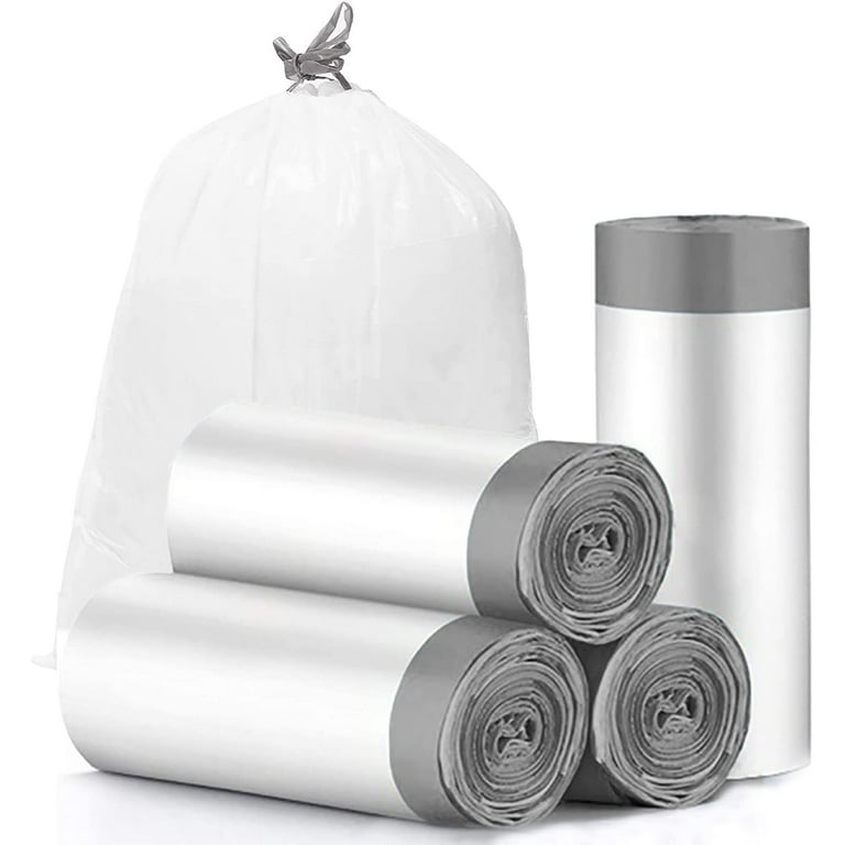 4 Gallon Trash Bags Drawstring, Small Garbage Bags Unscented