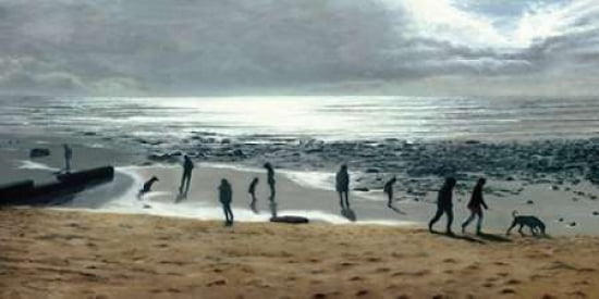 Charmouth Beach Where The Sea Meets The Sky I Canvas Art - Andrew McNeile Jones (10 x 20)