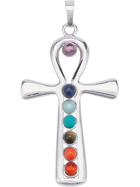 Charms 7 Chakras Natural Quartz Gemstones Beads Pendant Charms Point Reiki - Style for Easter Eid Mubarak Ramadan Decor Necklace Earring Bracelet Jewelry Making diy