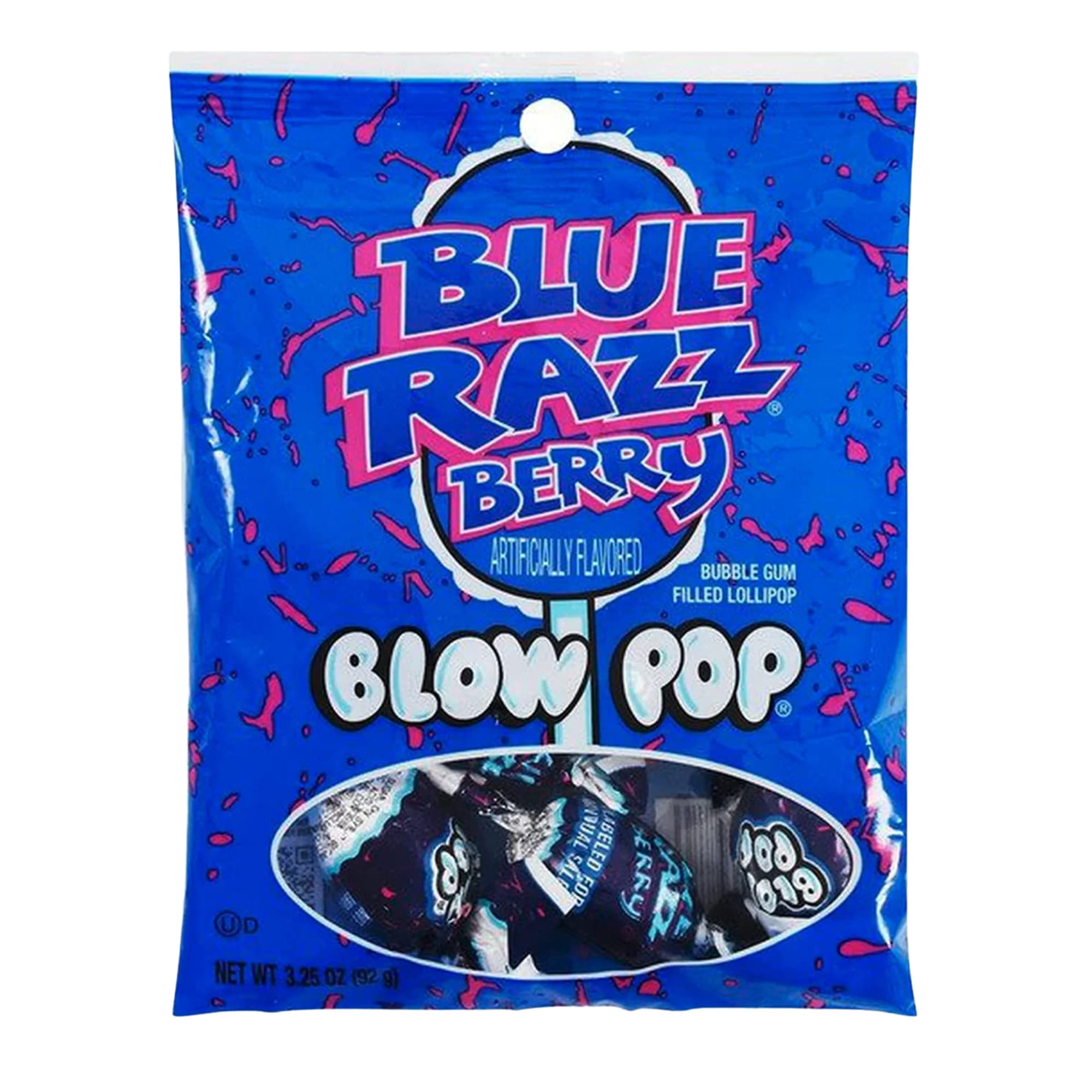 Push Pop Blue Colorfest - Raspberry Lollipops Bulk