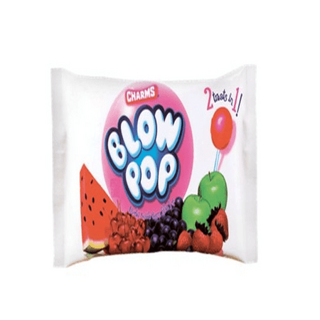 Charms Blow Pop Bubble Gum Filled Pops Assorted Flavors (Pack of 6)