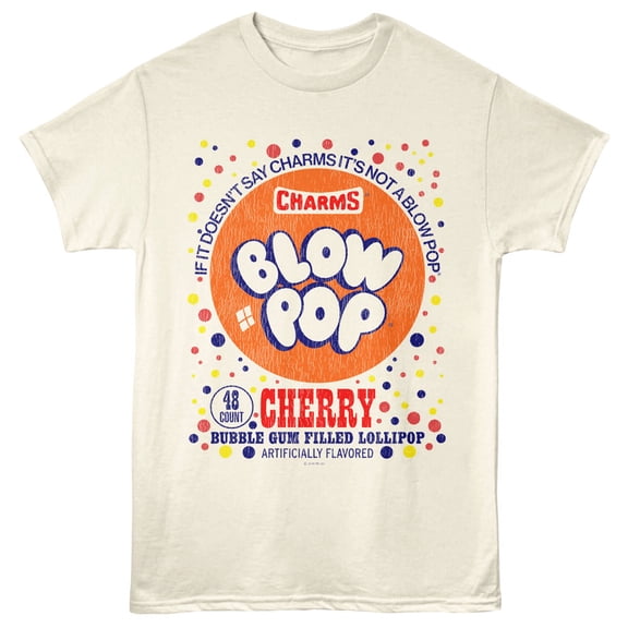 Charms Blow Pop Gum Filled Lollipop Men's T Shirt (Ivory, AdultL)