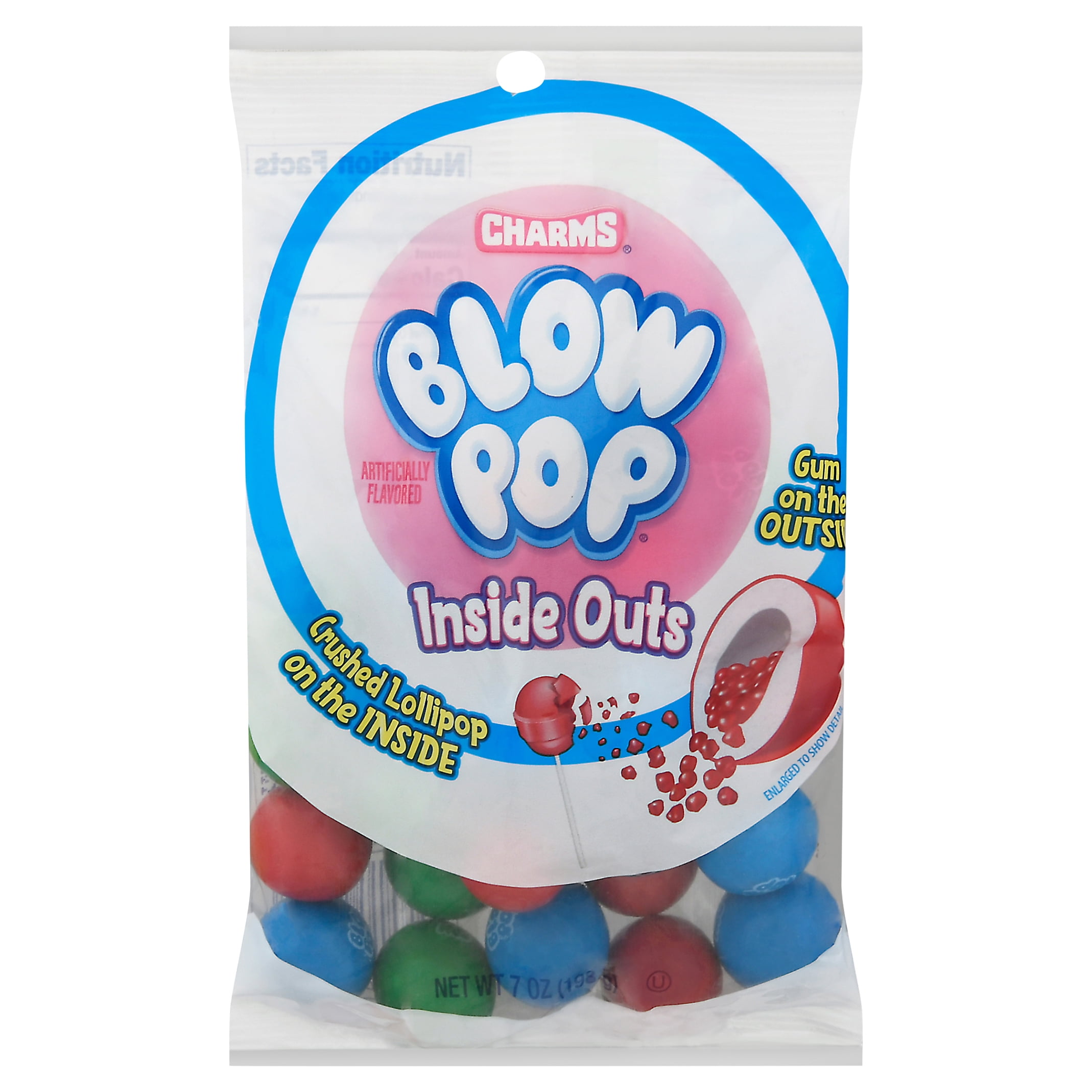 Charms Blow Pop Inside Outs Gumballs Candy 7 Ounce Bag Assorted Charms Blow Pop Inside Outs Gumballs Candy 7 Ounce Bag Assorted