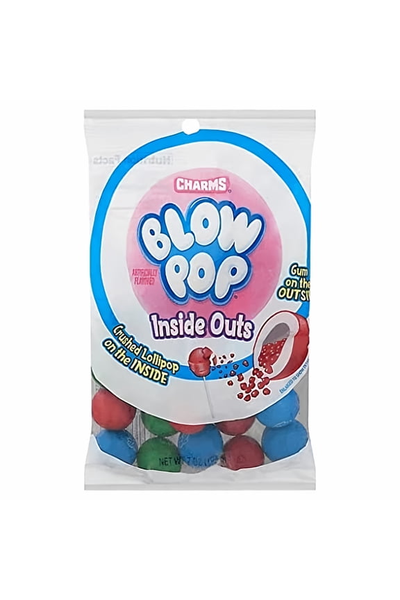 Blow Pop Gumballs Candy Inside Outs 7 oz. (Pack of 4)